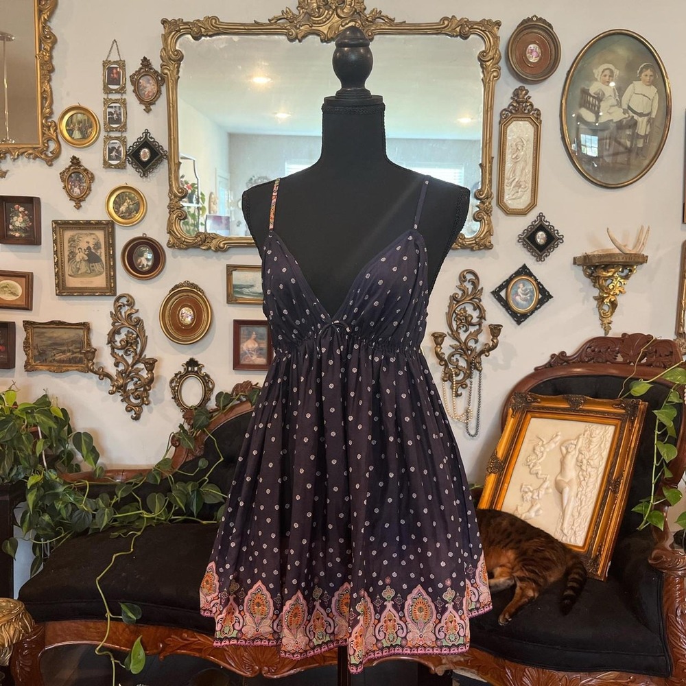 Y2K‎ Victoria's Secret Sexy Little Things patterned mini babydoll dress.